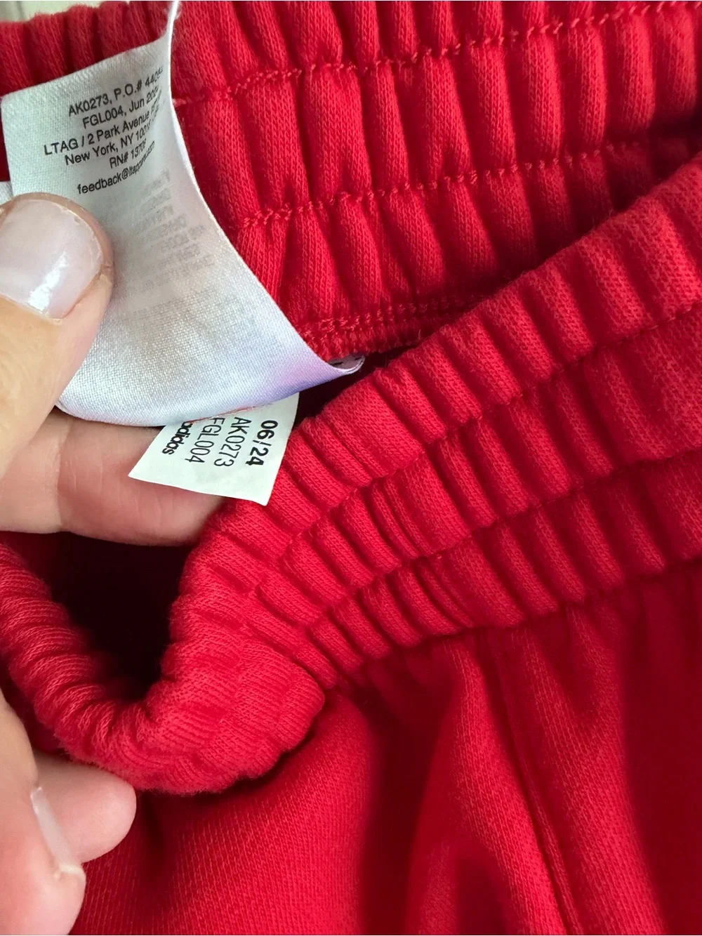adidas Red size 14/16 Joggers with White Side Stripes. Like new! Soft. Sporty.